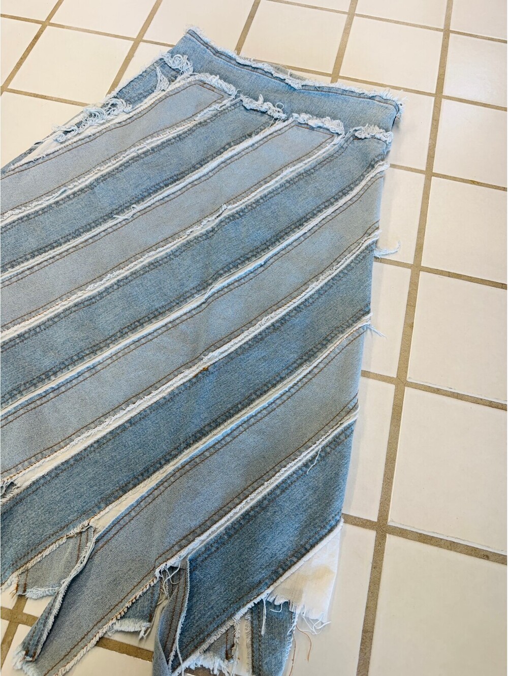 Y2K Reconstructed Patchwork Denim Skirt - Picture 7 of 7